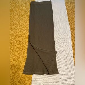 American Apparel Green Ribbed Maxi Skirt